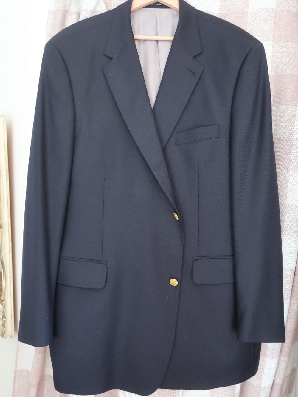 Old Money Empire Navy Blazer with Gold Buttons - VBC Super 110s Wool